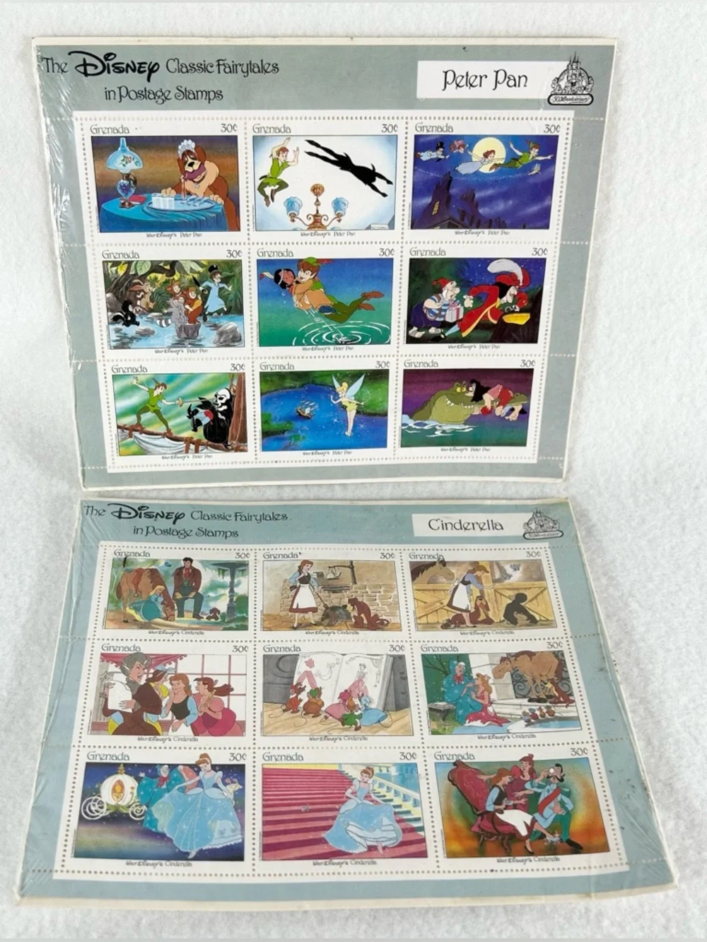 Disney fairytale stamps set of five sheets